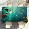 Sea World Fishes Table Cloth Party Decor Dining Room Home Kitchen Patios Waterproof Stain-Proof Table Cloth