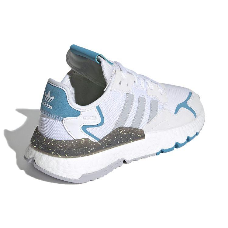 Adidas Oryginalne Nite Jogger Retro Moda Trwałe Wygodne Lekkie Oddychające Sneakersy Damskie Sneakersy Biało-Niebieskie FX6904