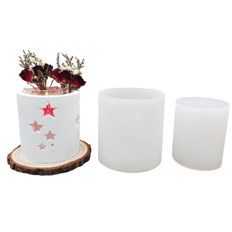 Stampi Portacandele a Forma Circolare Creativi Portacandele 3D Stampini in Silicone per Contenitori di Gioielli e Decorazioni per la Casa