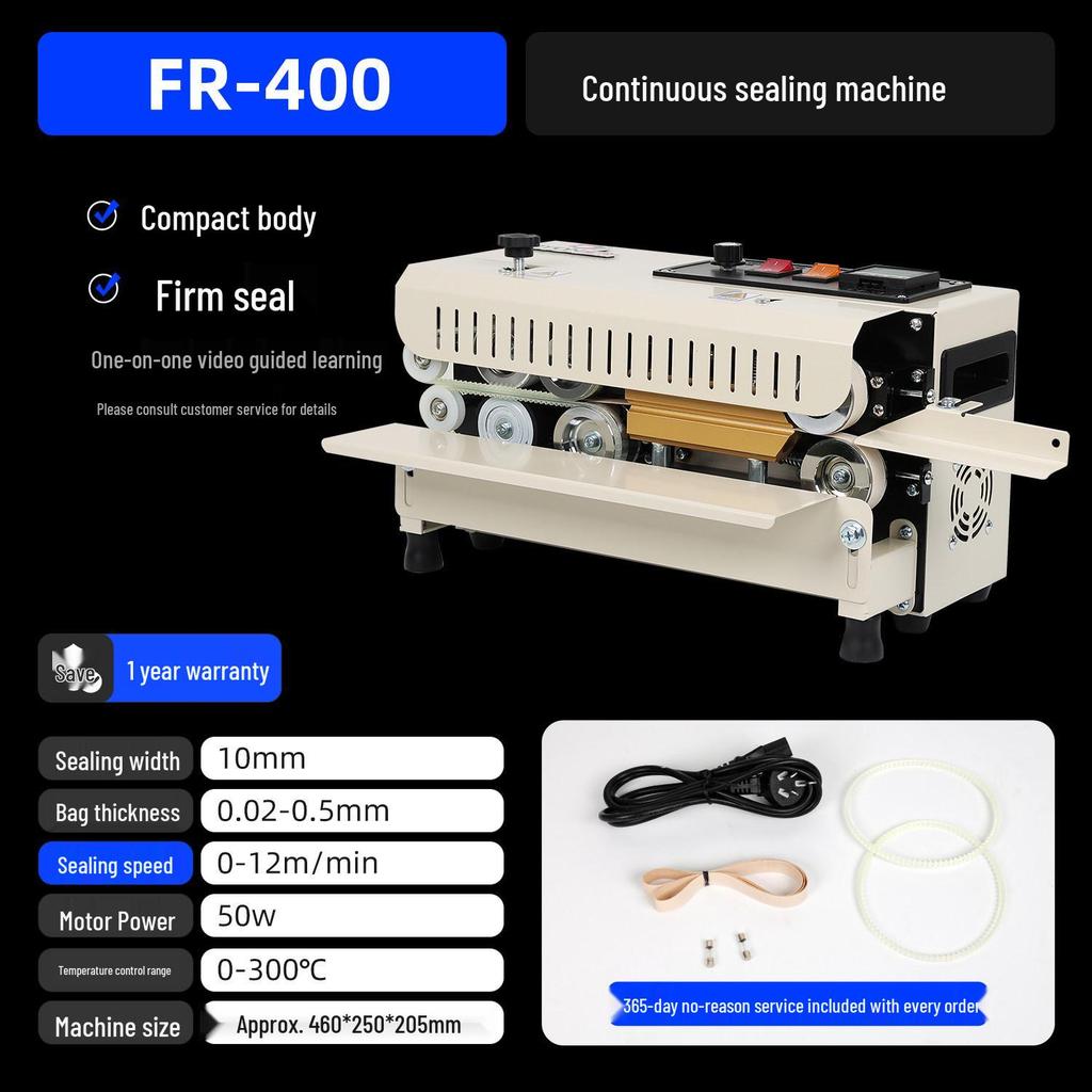 Bao Yu FR-900 Automatic Temperature Adjustable Continuous Sealer for Food and Aluminum Foil Bags