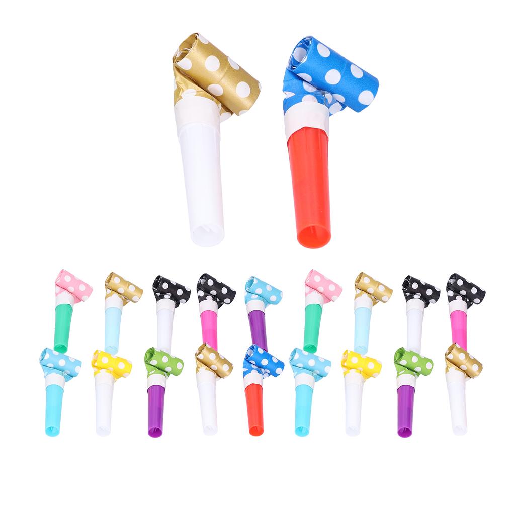 20 Set Party Blowers Cartoon Colorful Birthday Noise Makers Blow Horns Whistles Blowouts