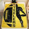 Pittsburgh Steelers Printed Flannel Blanket, soft throw for bedroom sofa, washable, fan merchandise, great gift.