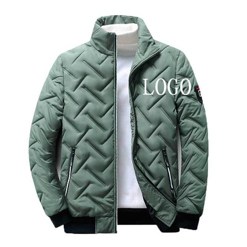 Herren-Winterjacke mit Tigerkopfmuster – Leichter, warmer und winddichter Baumwollmantel mit Stehkragen