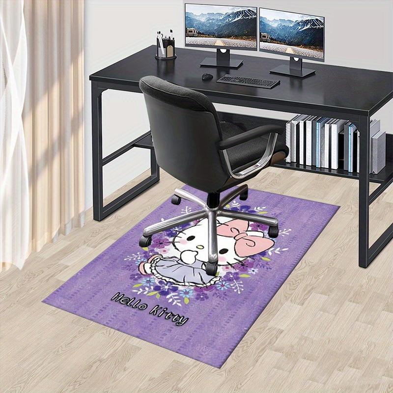 

1pc Hello Kitty Floral Pattern Office Carpet Desk Mat Under Chair Rug Gift Universal Decorative Floor Mat for Home Bedroom Living Room Kitch 60cm by 90cm