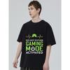 Czarny T-shirt z okrągłym dekoltem Do Not Disturb Tryb Gry Aktywowany z kontrolerem do gier Wzór bicia serca dla graczy i do noszenia na co dzień