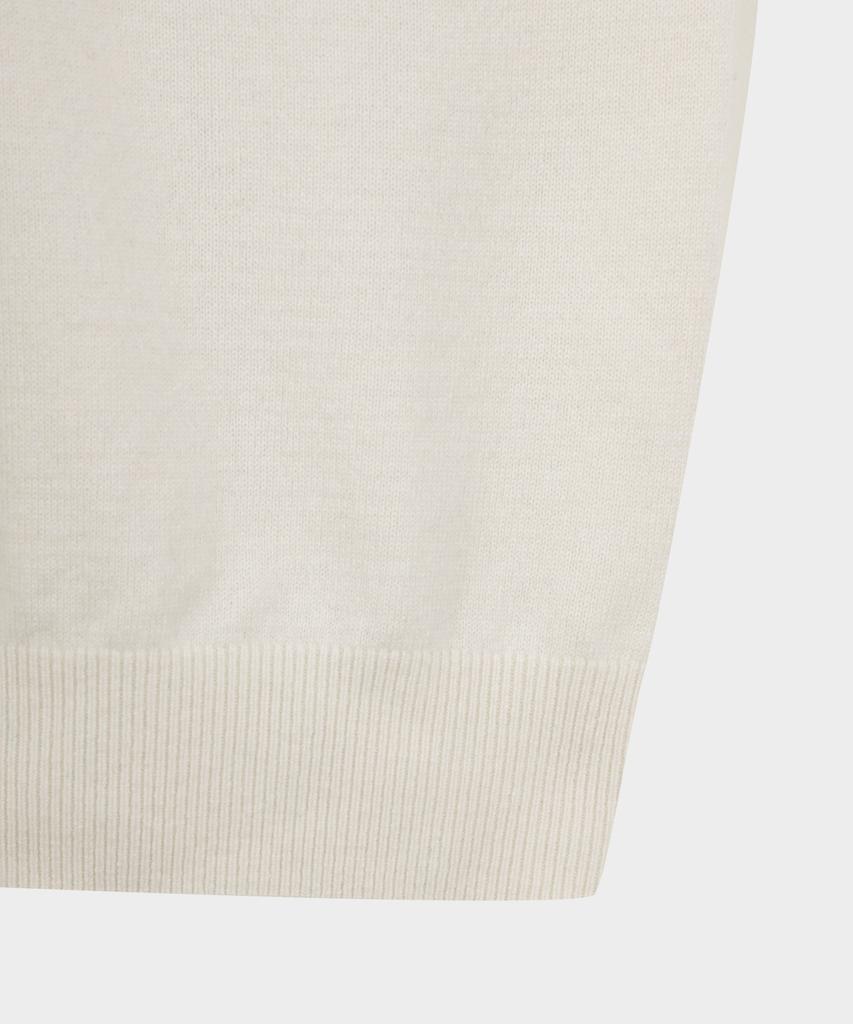 BROOKS BROTHERS Wool Cashmere Solid Half-Neck Sweater (Ivory) (Bbwumbf404)