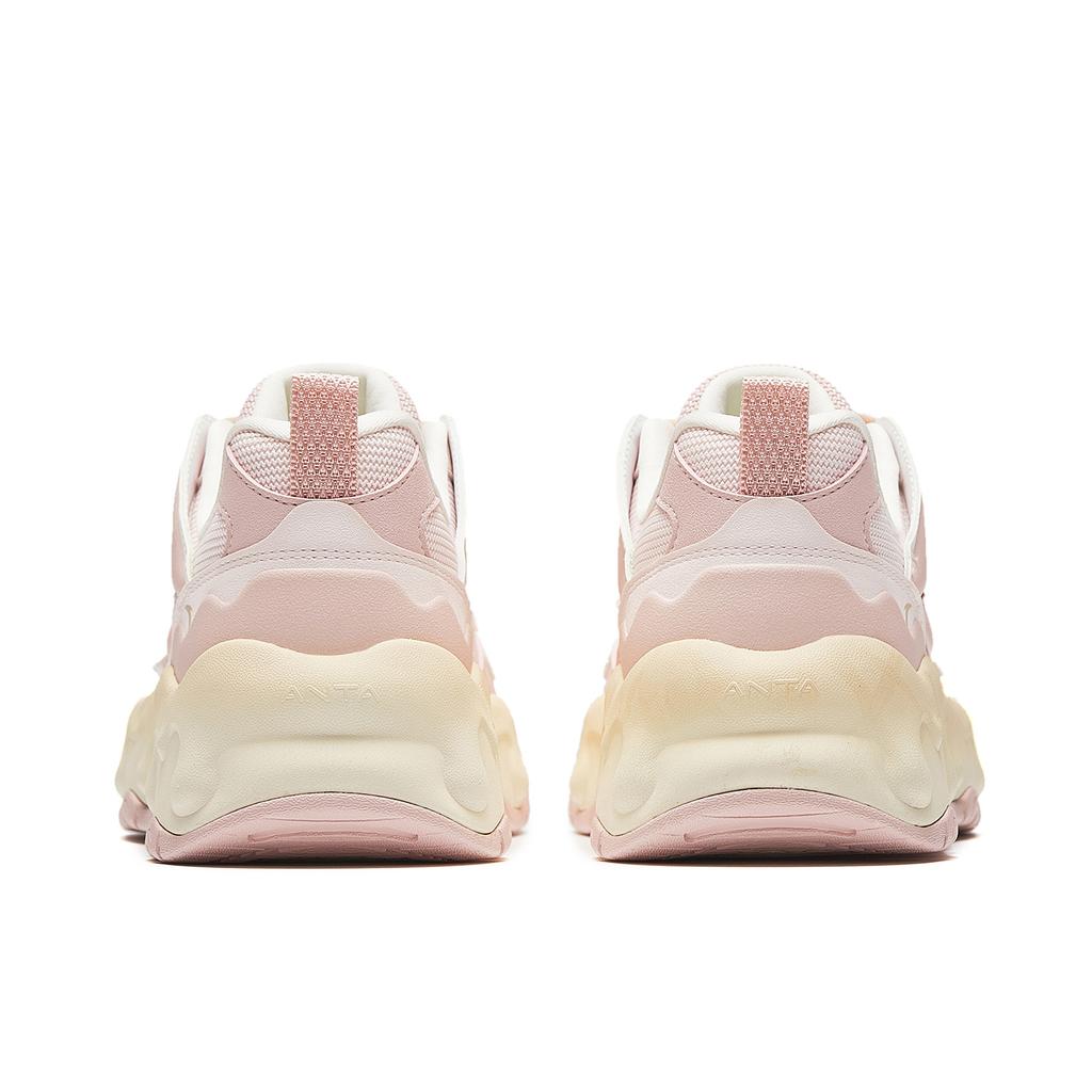 Anta Milk Candies Cushioning Height Increasing Abrasion Resistant Lightweight Casual Shoes Women's Pink White 922618885-2
