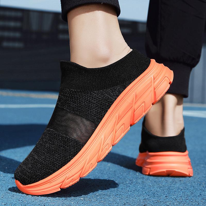 Women's Sandals Backless Walking Sneakers Summer Couple Slip On Mule Socks Shoes Closed Toe Slippers Men Clogs Over Sized