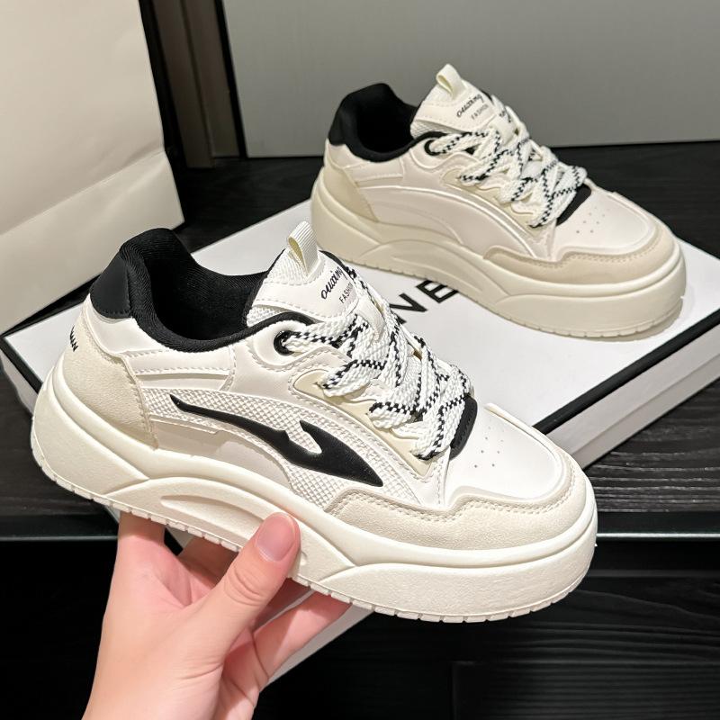 Весна и Осень новая спортивная и повседневная платформа ins кожаные одиночные туфли кеды 36