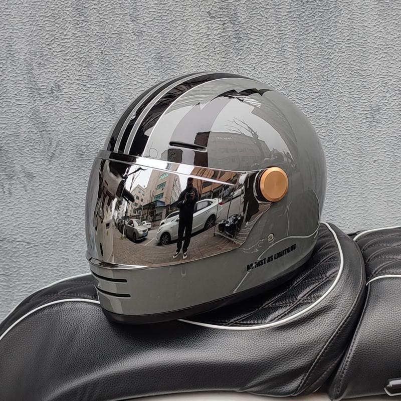 ORZ Retro full face motorcycle helmet - Classic design, suitable for both men and women, with safety protection certified by 806