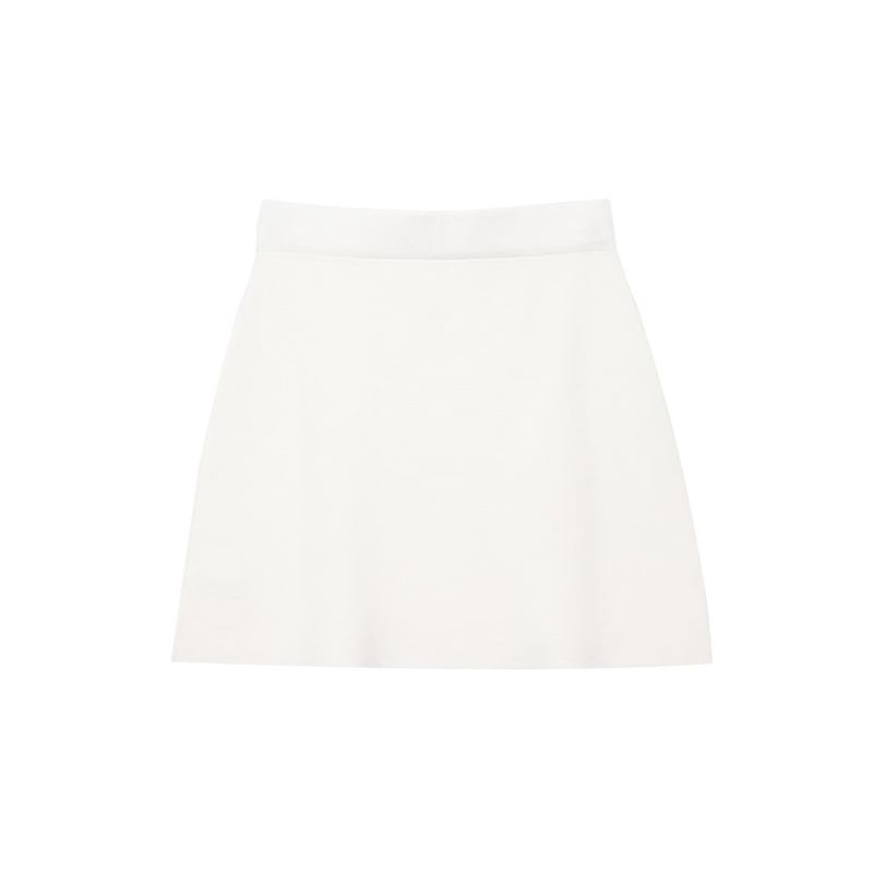 Short Sleeve Minimalist Easiest for Match Knitting Outwear 1822022 Normcore Elegant Mini Skirt 1822023