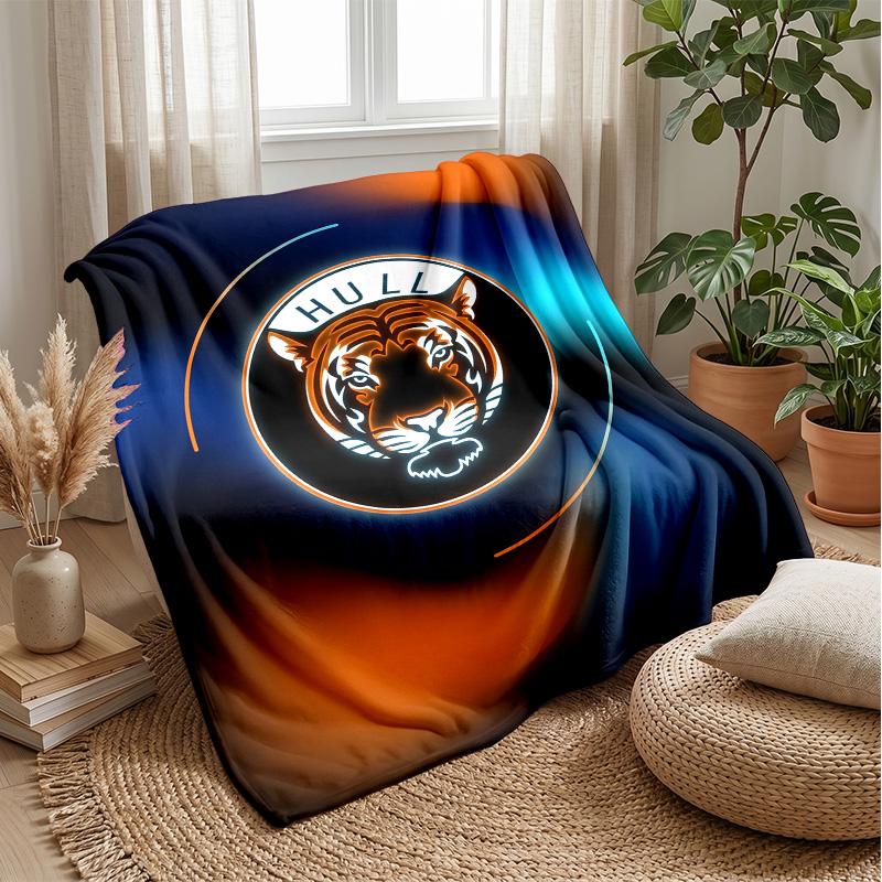Coperta in Flanella con Stampa Hull City Football, Morbida Calda Leggera Coperta Plaid per Divano Letto Campeggio