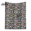 Personalized Coloring Project for Home DIY Blanket, Cartoon Patterns Print Soft Polyester Throw, Fabric Interactive Creative Family Art Projects