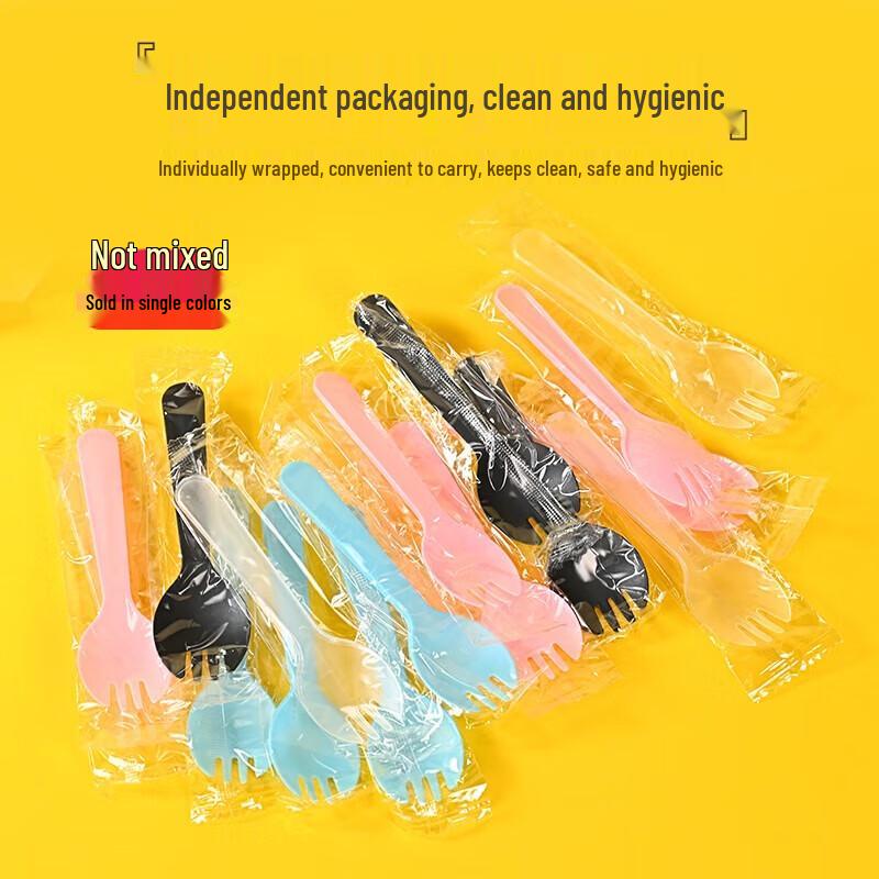 Miaojie Disposable Plastic Fork Spoons