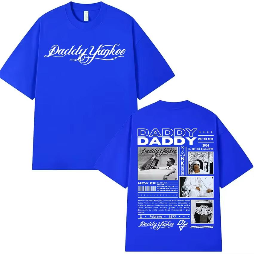 CHARM CLOTHINGS 25/26 Zomer Rapper Daddy Yankee 2024 Tour Grafische T-shirts Heren Retro Hoge Kwaliteit Oversized 100% Puur Katoen Bedrukt T-shirt S