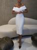 Spring and summer women's long dress European and American sexy tube top short sleeve hip wrap dress dress