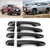 8PCS/Set Car Exterior Door Handle Trim Replacement for Mitsubishi Pajero/Montero/Shogun Sport 2019‑2021Carbon Fiber Style