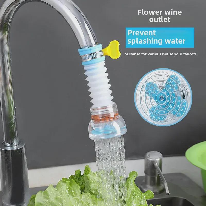 4-Stage Rotating Sink Faucet Filter: Kitchen & Shower Splash-Proof Water Purifier