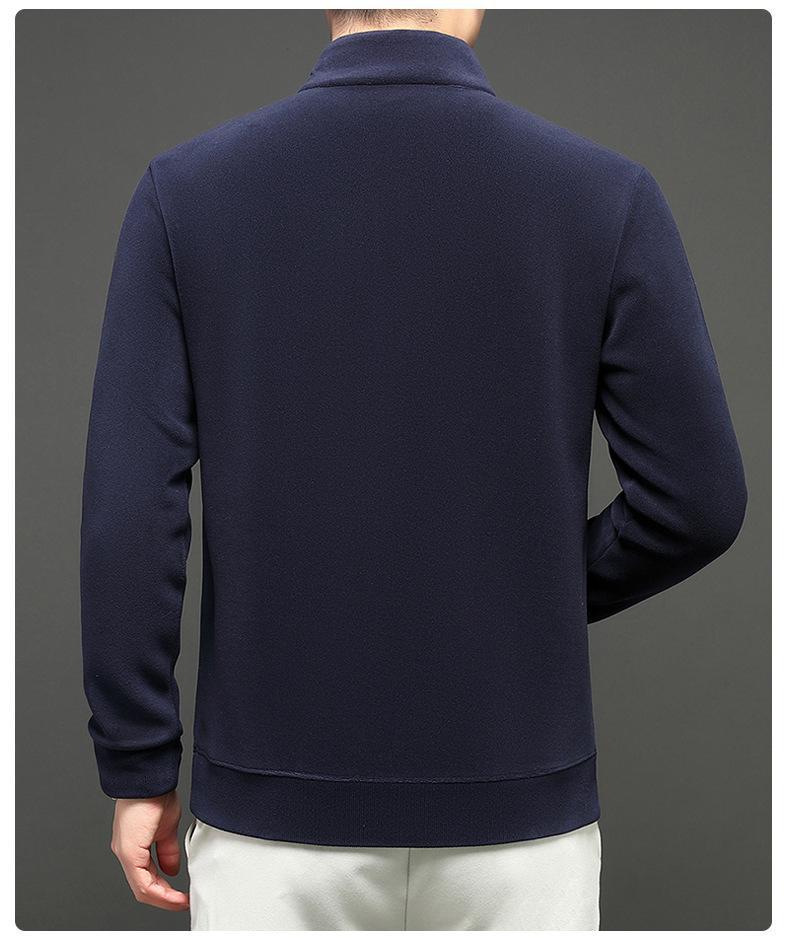 Herren Hoodie mit halbem Reißverschluss und Stehkragen, leichter Luxus, verdickt - Warm, hautfreundlich, gebürstete Basisschicht für Herbst/Winter.