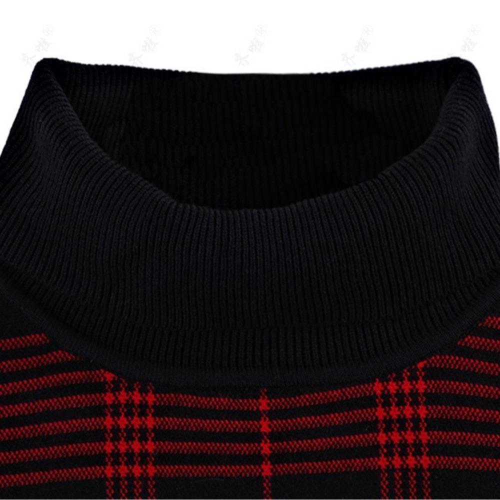 Autumn and Winter New High-necked Pullover Cape Shawl Long Knitted Bat-sleeved Sweater Women's Factory Direct Sales Plaid Jacket
