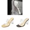 Transparent Water Crystalaccented Flat Sandals For Adult Women Summer Casual Wear