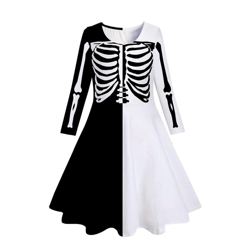 4-12 Jahre Kinder Mädchen Winter Langarm Kleid Halloween Kleid