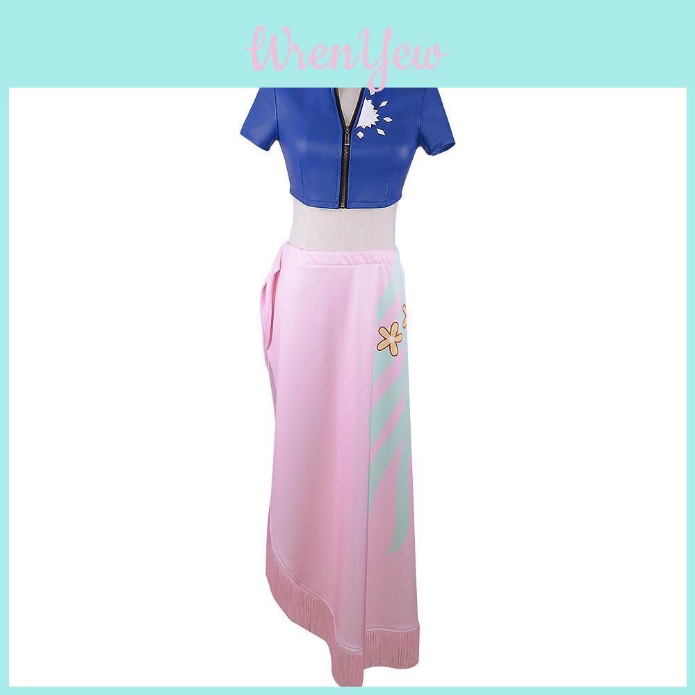 Stunning One Piece Nico Robin Skirt Anime Cosplay Costume Halloween Tops Decorated Ideal For Video Shoots And Festivals.