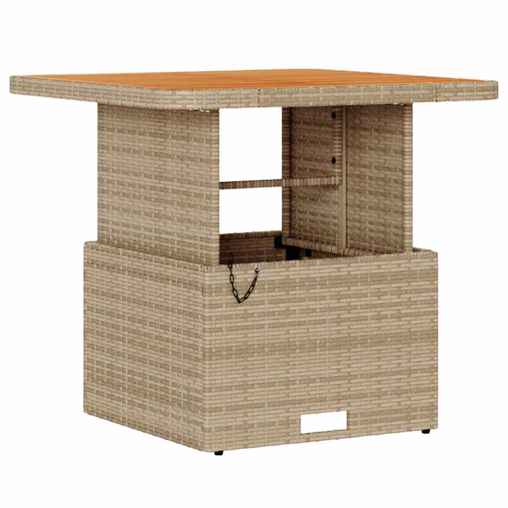 Garden Dining Set Beige Poly Rattan