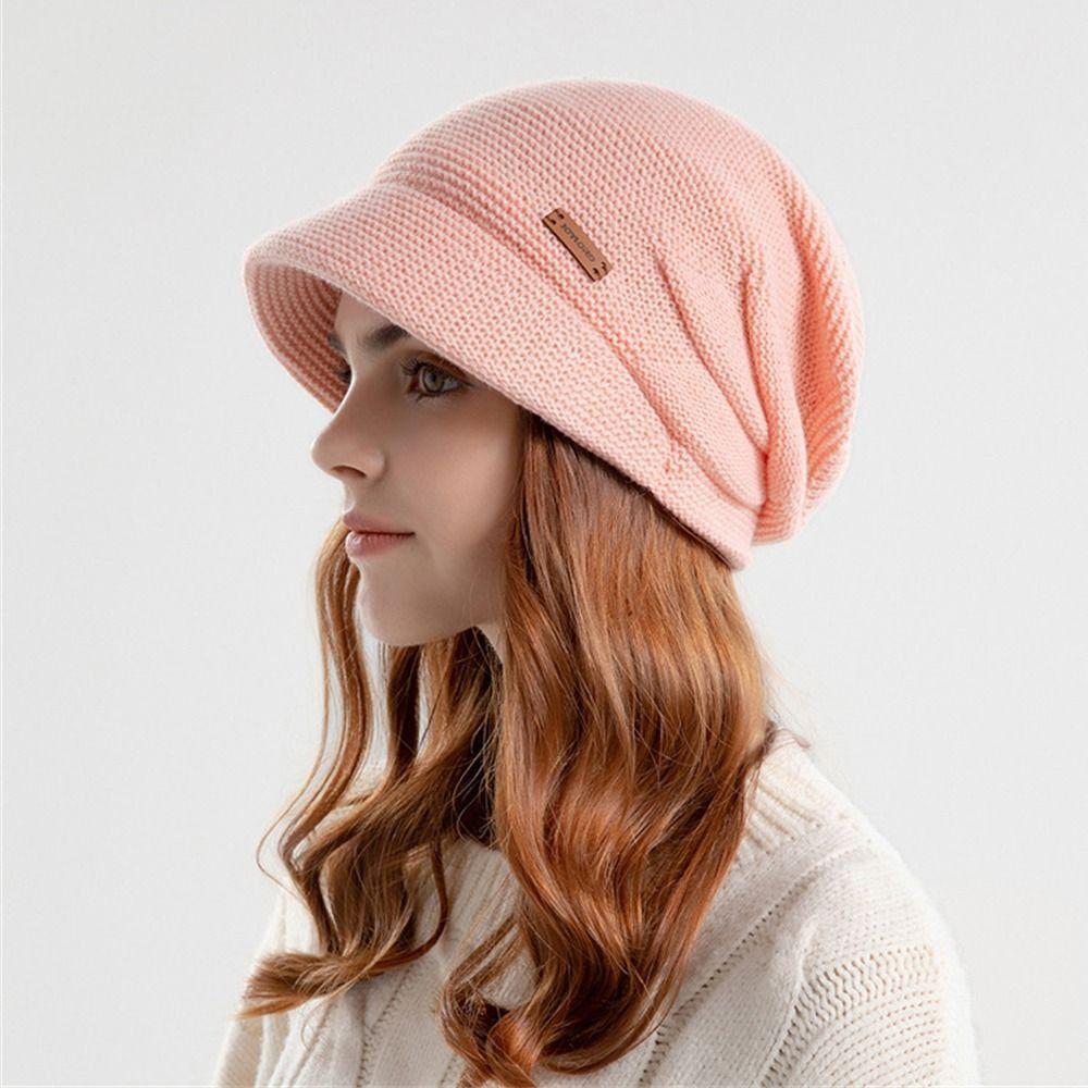 Soft Plush Beanies Short Brim Bonnet Fashion Knitted Hat Outdoor