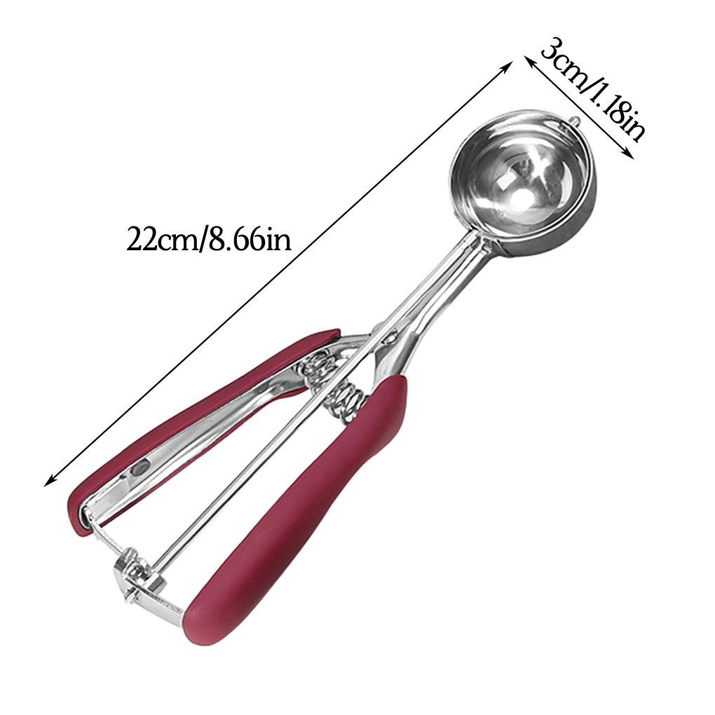 3 Size Stainless Steel Ice Cream Spoon Kitchen Tools Spring Handle Mash
