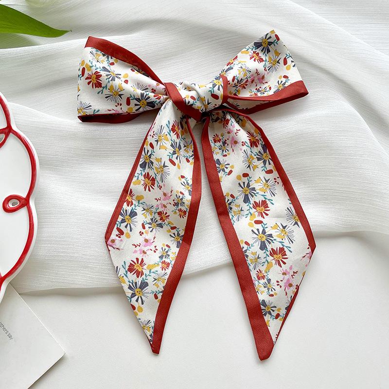 Long silk scarf, high-end new versatile hair tie streamer, atmosphere ribbon, spring and summer decorative scarf, tied bag streamer