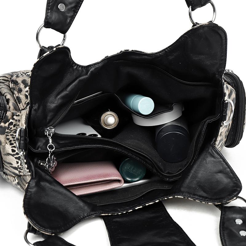 Vintage Leopard Schultertasche Damen Handtasche