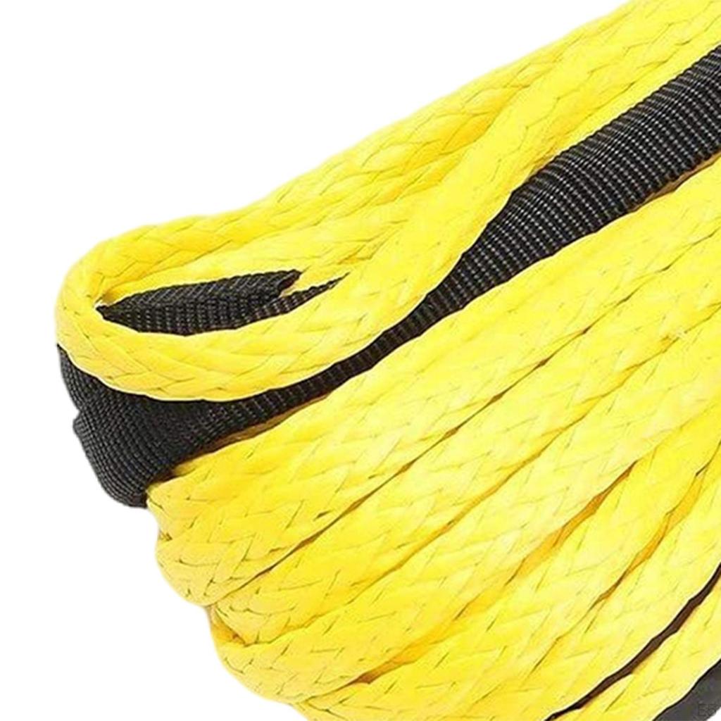Synthetic Winch Rope 15M ,Synthetic Fiber, Heavy Duty Vehicles Towing , Durable Belt Strap