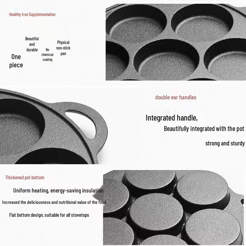 Non-Stick Cast Iron Egg Burger Mold & Dumpling Pan
