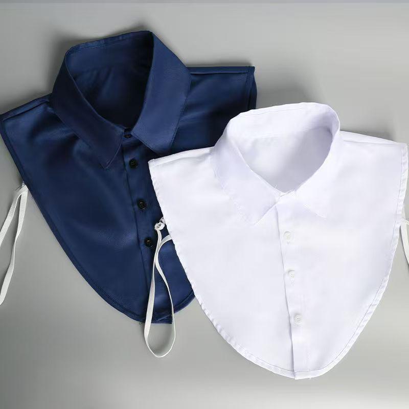 Women's Fake Collar: White Multi-Style Decorative Shirt Collar - Square, Stand-Up, Round Collars in Cotton for Spring & Autumn