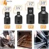 4pcs 1/4 3/8 1/2 Wrench Adapter Ratchet Wrench Socket Spanner Set Converter Reducer Sleeve CR-V Chrome Vanadium Steel