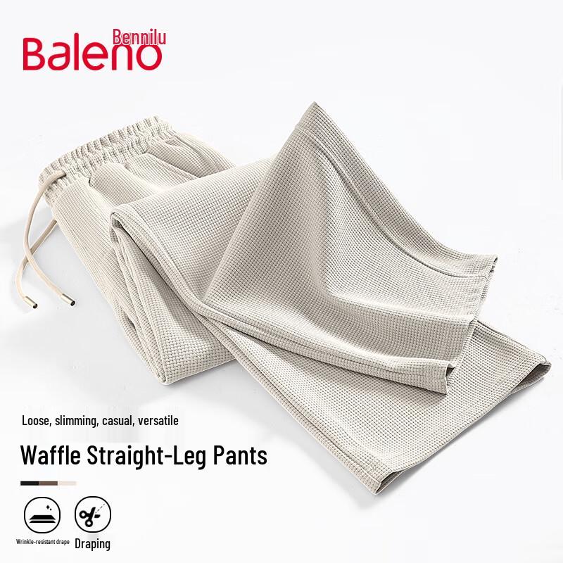

Baleno Waffle Knit Wide-Leg Casual Pants 3XL