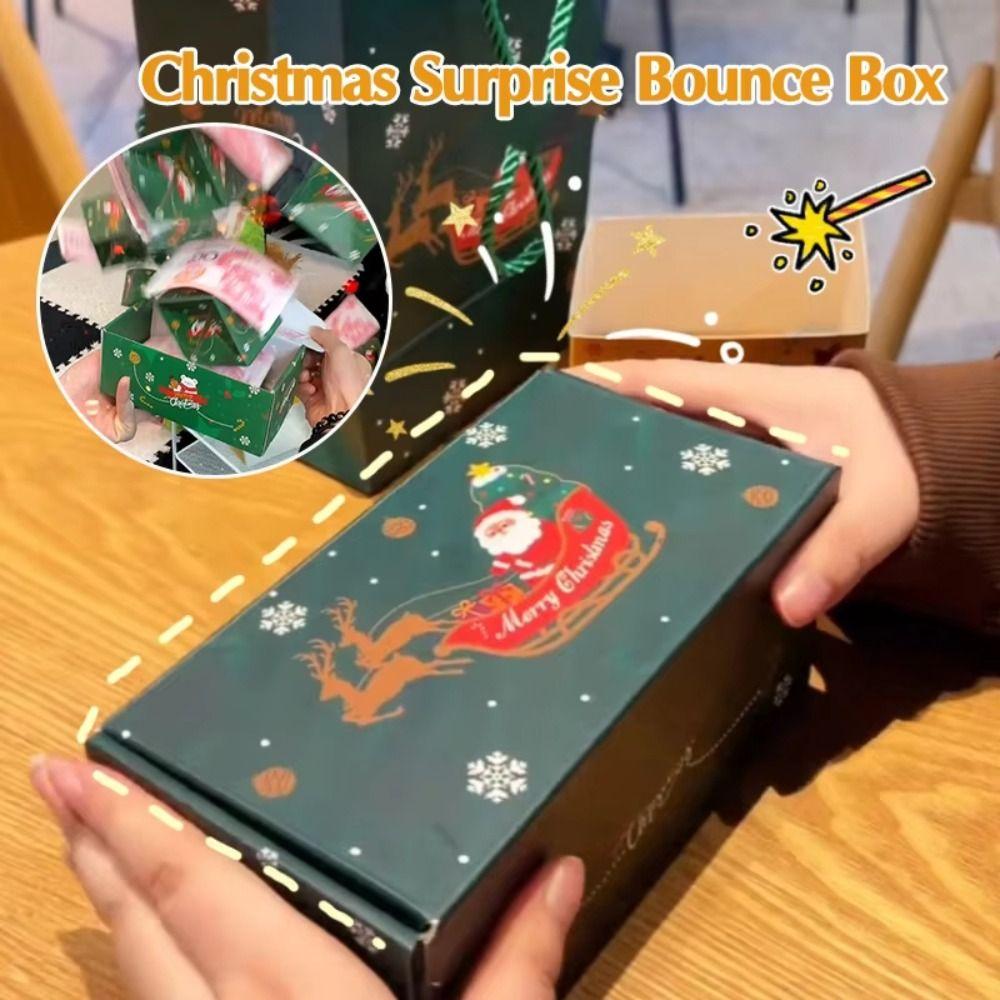 Lustige faltbare Weihnachts-Überraschungsgeschenkbox hüpfende DIY-Montage Geld-Herausziehbox Pop-Up Geld-Herausziehboxen Weihnachtsgeschenke