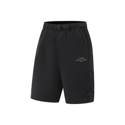 Li Ning Fitness Series Solid Color Ice Silk Quick Dry Cool Comfortable Casual Sports Shorts Women Shorts Black AKSV298-2