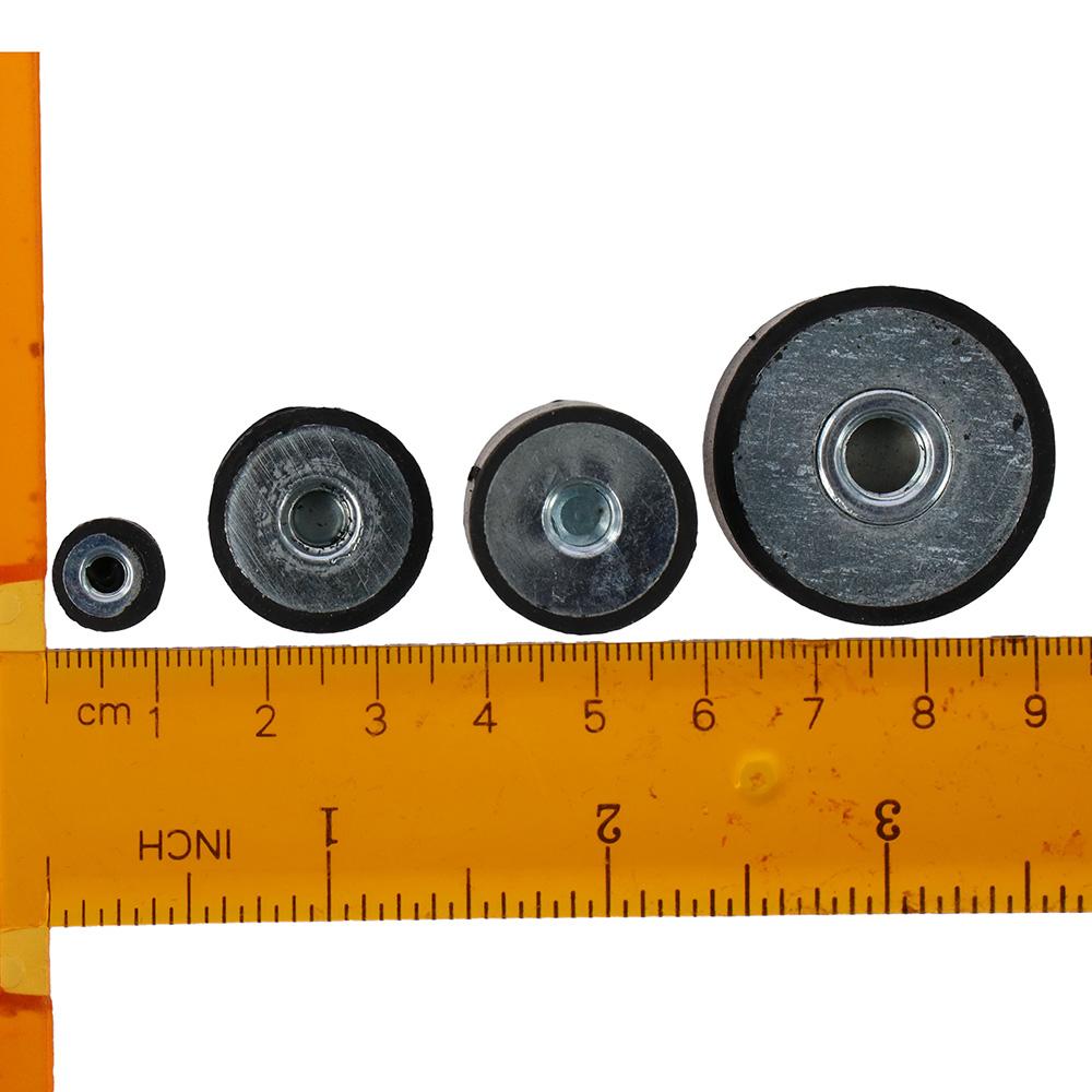 4Pcs Round Rubber Mounts Black Shock Absorber Female Vibration Isolator  Air Compressor