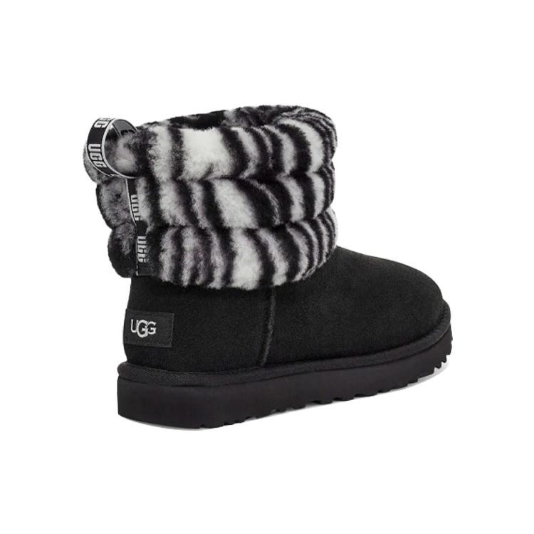 UGG Fluff Mini Quilted Leopard Zebra Women's 1112439-BWHT