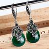Vintage Vrouwen Faux Emerald Robijn Waterdruppel Dangle Hook Oorbellen Sieraden Cadeau