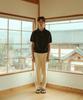 BELLIEF Essential Boucle Cotton Short-Sleeve Polo Knit (Black)