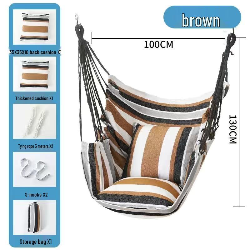Canvas Hanging Chair: Thickened Indoor/Outdoor Dorm Swing for College Students & Kids