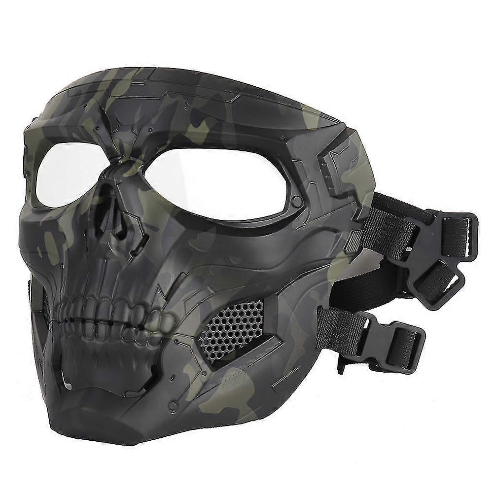 Neue Skull Taktische Schutzmaske Outdoor Riding Persönlichkeit Sanddichte Maske Atmungsaktiv Gesicht War Game Kappe Stoßreduzierung Vollgesichtsschutzkappe 1 Stück
