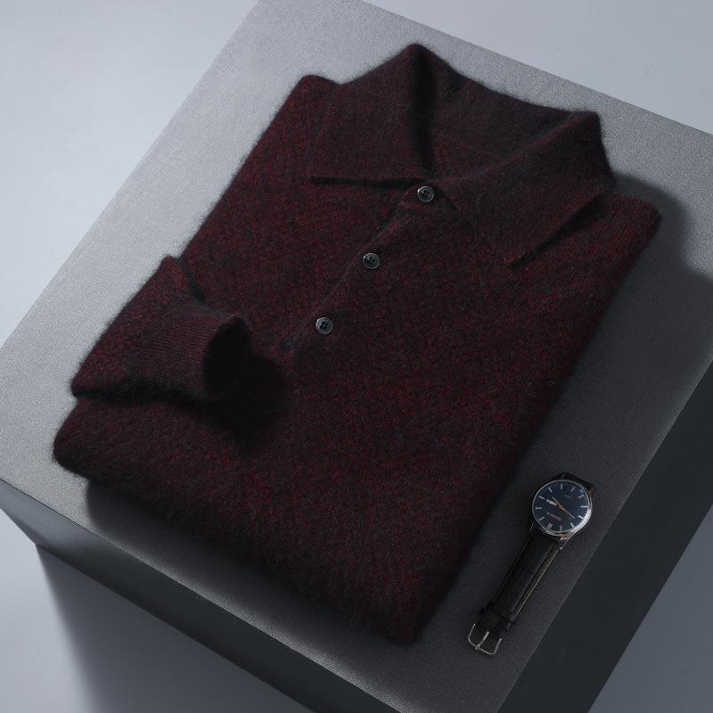 Autumn And Winter Ready-To-Wear Polo Shirts, Men'S Casual Mink Knit Shirt Collar Sweater, Factory Release