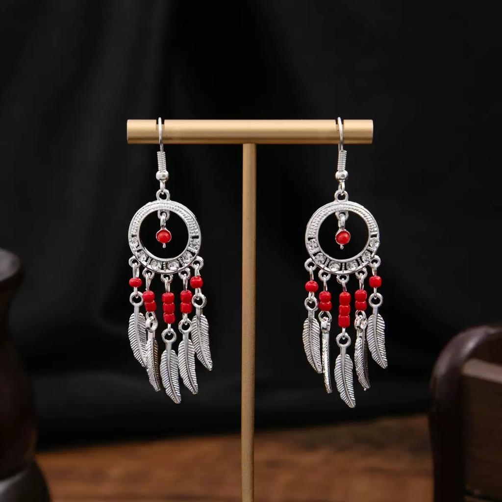 Ethnic Bohemian Long Tassel Earrings Vintage Beach Vacation Jewelry Retro Drop Dangle Ear Accessories For Women