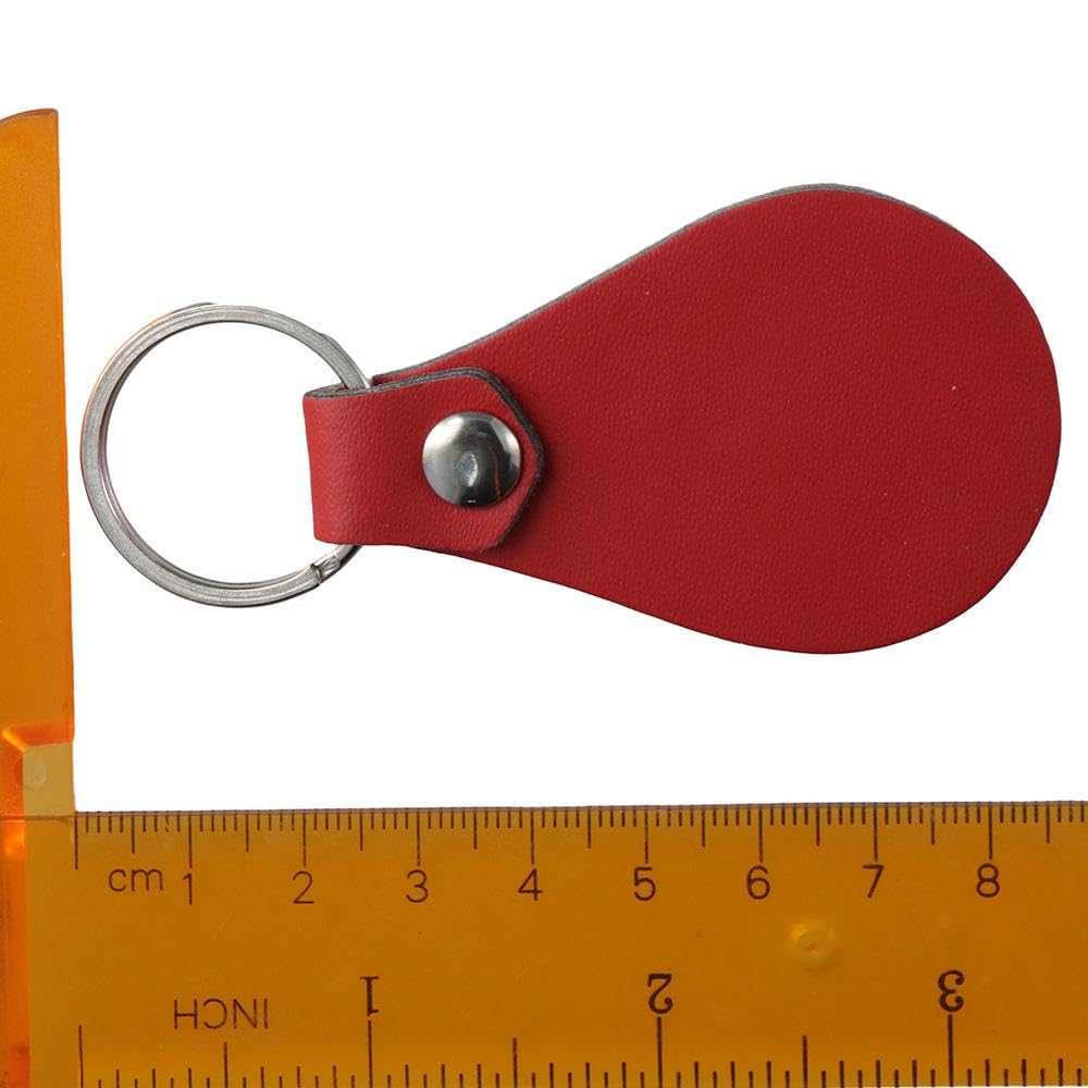 30 Pieces Leather Key Fob 6 Colors PU Leather Keychain Blanks with Key Rings and Engraving Keychain Blanks for Keychain Making Kit, Rivets,