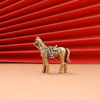 Figurine de Cheval Décoration d'Intérieur Ornement Statue de Cheval en Laiton Ornement Devenir Riche Artisanat