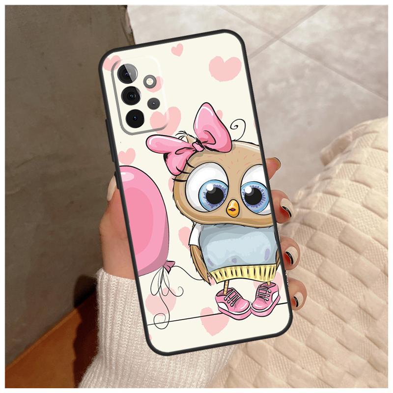 Cute Cartoon Owl For Samsung Galaxy A12 A32 A52 A22 A16 A26 A36 A56 A06 A55 A35 A15 A54 A34 A14 A13 A53 Case